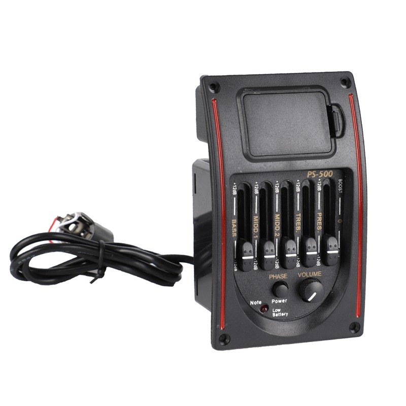 5 Band Acoustic Electric Guitar Preamp EQ Equalizer Pickup Tuner