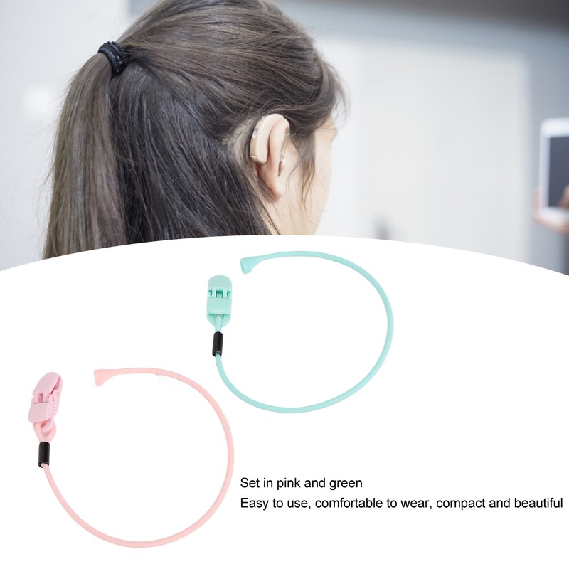 Hearing Aid Clips Pink Green Combination Set Portable Compact Flexible