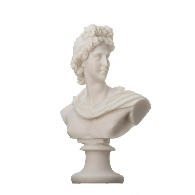 BeautifulGreekStatues Apollo God of Music Poetry Art Alabaster Stone Bust