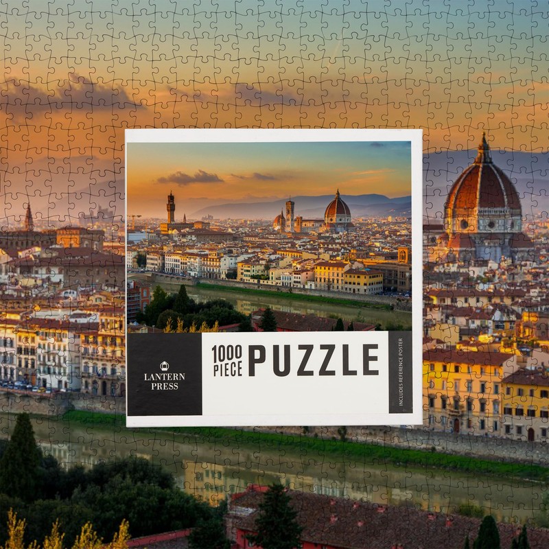 Lantern Press 1000 Piece Jigsaw Puzzle, Florence, Italy, Sunset view