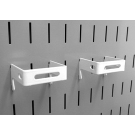 Wall Control Pegboard 2in x 2in C-Bracket Slotted Metal Pegboard Hook for Wall Control Pegboard and Slotted Tool Board – White