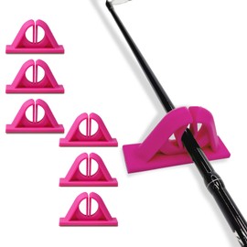 Fishing Rod Holder - Wall Mounted No Drill Adhesive Fishing Rod Holders for Garage, Rod Holders for Fishing Boat, Rod Holders for Wall, and Fishing Pole Holders for Any Stickable Wall(6pc Rose Red)