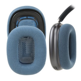 Earrock Upgraded Silicone Ear Cushions for AirPods Max Headphones, Mesh Fabric Covered Ear Pads with Silicone & Memory Foam and Magnet (Sky Blue)