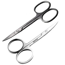 2 Pcs Nail Scissors for Women – Curved Stainless Steel Cuticle Scissors – Sharp Multipurpose Manicure & Pedicure Shears for Eyebrows, Eyelashes, Toenails & Grooming
