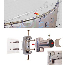 Polished Stainless Steel 5' Curved Premium Shower Rod