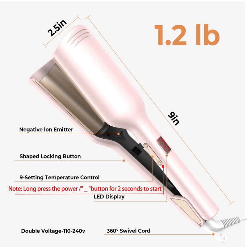 Waver Hair Tool,Mini Waver Curling Iron，Curling Iron Hair Crimper Waver，Ionic