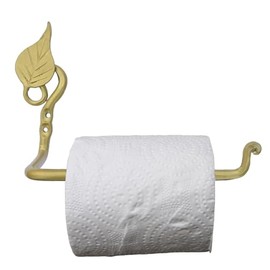 Hand Forged Antique Gold Leaf Toilet Paper Holder Iron Handmade Toilet Paper Holder Modern Farmhouse Wall Mounted Toilet Paper Holder Heavy Duty Bathroom Tissue Roll Holder by Living Ideas