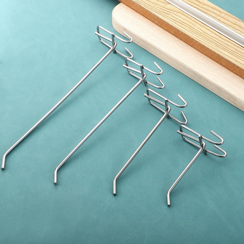 sourcing map 25Pcs 3.94" Pegboard Hook Display Hook, Metal Grid