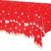 HNH Christmas Santa's Sleigh Table Covers Disposable Tablecloths Red 2