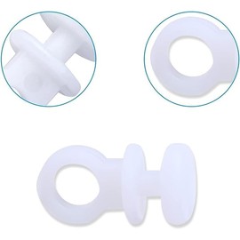 DWUENT Plastic Curtain Hooks, White Curtain Hooks, Curtains Hooks 22mm, 100pcs White Plastic Top-Mounted Curtains Rings for Door and Window Drapery