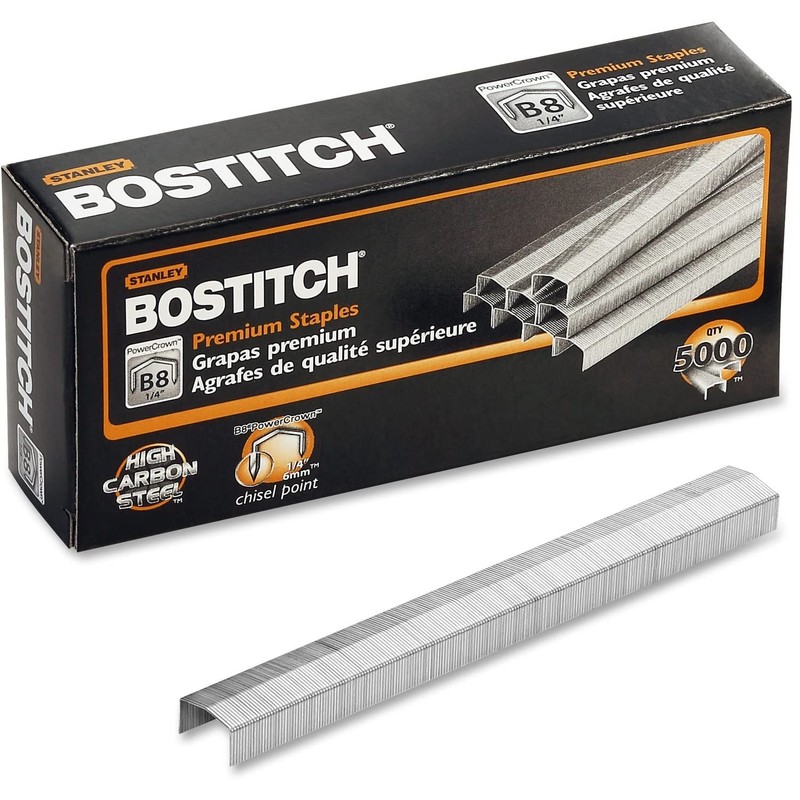 Bostitch B8 PowerCrown Premium Staples, 0.25 Inch Leg, Ultimate Drive