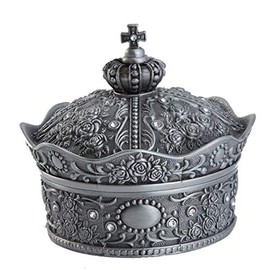 VOANZO Jewellery Storage Organiser - Alloy Crown Makeup Jewellery Storage Box Various Korean Princess Metal Earrings Necklace Ring Jewellery Box