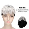 Men Wig Heat Resistant Short Grey Layered Airy Natural Stylish
