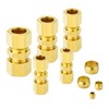 GASHER 67pcs Brass Compression Tube Pipe Fittings Assortment Kit, 1/8"1/4"3/8"1/2"5/8"