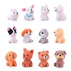Halloluck 12 Pcs Cute Miniature Dog Figure Animal Dog Characters
