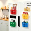 Cute Brick-Style Magnetic Basket Organizer for Fridge, 2 Pack ABS