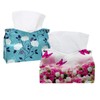 2 Pack Tissue Box Cover Holder, Butterflies with Flowers Rectangle
