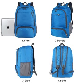HYCOPROT 35L Packable Backpack Ultra Lightweight Foldable Rucksack Water Resistent Breathable Bag for Men Women Outdoor Camping Walking Hiking Climbing Travel Daypack (Blue)