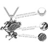 SUNYOBAO Horse Pendant Necklace, Men's, Silver, Stainless Steel, Cool, Pegasus,