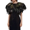Yoodeet Handmade Feather Shawl Peacock Feather Cape Collar, Black Feathers