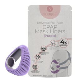 Snugell CPAP Mask Liners Full-Face (4-Pack) – Purple – Compatible with F20 and Most Full Face Masks – Soft Cotton Fabric CPAP Skin Protector for Universal Fit – Reusable & Washable for 6-Month Supply