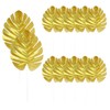 MARRTEUM 12 Pieces Artificial Palm Leaves, Golden Faux Tropical Monstera