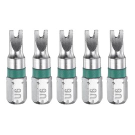 sourcing map 5pcs U Type Screwdriver Bit U6 1/4" Hex Shank 25mm/1" Length Magnetic U Shape Hex Bits S2 Steel Electric Screw Driver Bit