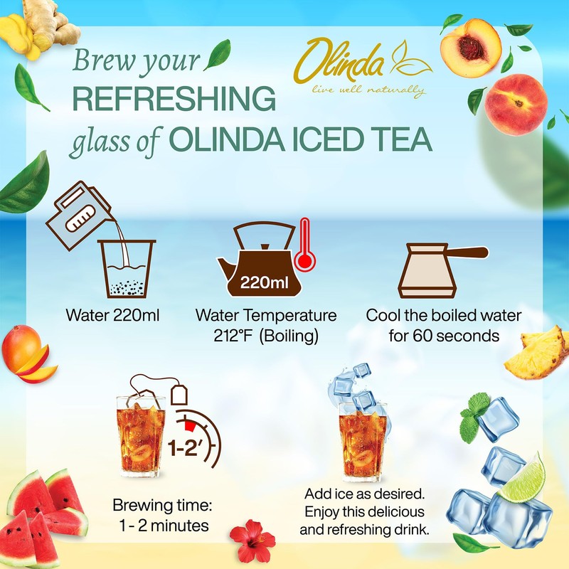Olinda Sweet Watermelon Sweetened Ice Tea, Caffeinated, Brew Hot or
