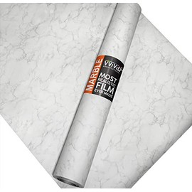 VViViD Matte Carrara White Marble Natural Texture Architectural Vinyl Sheet Film Roll (48 Inch x 25ft Bulk Roll)