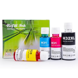 31 Ink 32XL Black Ink Bottle Set Smart tank 5101 7602 6001 5000 ink refill Compatible with 31 32XL Ink for Smart Tank 651 5101 5000 7602 5103 6001 7301 7001 7302 5102 7002 7006 Printers 4 Pack