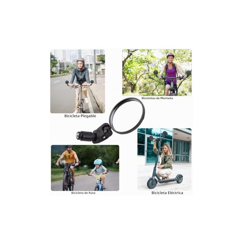 2 Espejos Retrovisores Ajustables para Montar en Bicicleta, Espejo Retrovisor