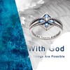 YFN Cross Ring Vintage Tone Sterling Silver With God All