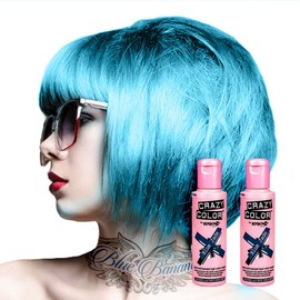 X2 Crazy Color Semi-Permanent Colour Hair Dye 100ml (Blue Jade)