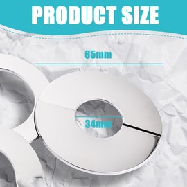 MEXRUMI Set of 6 Cover Rosette Stainless Steel Diameter 34 mm Stainless Steel Rosette Pipe Covers Split Pipe Covers Rosette Tap Cover Pipe Cover Wall Rosette Stainless Steel for Pipe