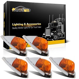 Partsam 5x Universal Teardrop Style Amber Cab Roof Clearance Marker Lights kit for trucks trailers by Partsam