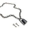Succuba Padlock Necklace Chain Collar Choker with Two Keys and