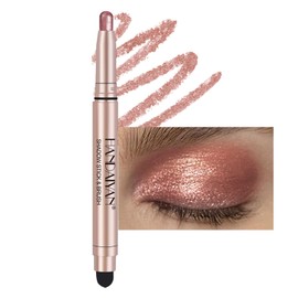 DekRion Eyeshadow Stick, Shimmer-Cream Eye Shadow Pencil, Eye Shadow Sticks Long-Lasting Waterproof, Glitter Eyeshadows Stick with Soft Brush (05Orange)