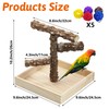 BNOSDM Portable Bird Perch Stand with Potty Tray, Natural Wood