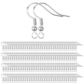 Ohrring Haken,925 Sterling Silber Ohrhaken 200 Stück Nickelfreie Ohrhaken mit Kugel Spule für DIY Ohrhänger Schmuckherstellung Ohring Zubehör