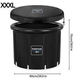 Binyuan XXL Ice Bath Tub，102 GL cold plunge tub，Portable Plunge Pool，multi-level portable bathtub for Outdoor Gym Treatments, Foldable Basin