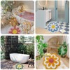 YRXRUS Flower Bath Mat, Blue Bathroom Rug, Beauty Bath Mats,