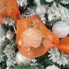 MEEDEE Orange Deco Mesh 10 Inch Deluxe Wide Foil Fall