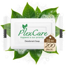 PLEXCARE (200 Pack) Pleasant Scent 1.5 oz Bar Soap, Hotel Travel Size, Individually Wrapped, Bulk Amenities and Toiletries for Hospitality