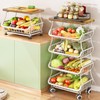 Fruit Basket for Kitchen with Wood Top 5 Tier, SAYZH