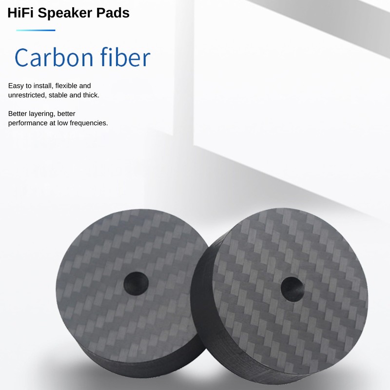Dufray HiFi Speaker Spike Pads, Carbon Fiber Speaker Stand Feet,