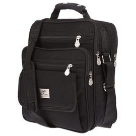 Christian Wippermann Large Men's Women's Shoulder Bag Flight Attendant Work Bag Messenger, black, shoulder bag