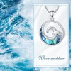VONALA Wave Necklace Sterling Silver Abalone Shell Ocean Wave Pendant