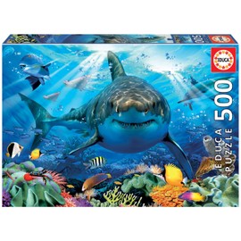 Educa Borras – Genuine Puzzles, 500 Pieces, Great White Shark (18478)