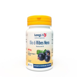 LongLife® Olio di Ribes Nero | Integratore ricco di omega-6 | Titolato al 14% in GLA | Supporto per le membrane cellulari | Fino a 2 mesi di trattamento | Senza glutine e doping free