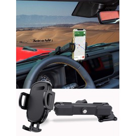 Savadicar - Soporte para teléfono celular compatible con Jeep Wrangler (JL) y Jeep Gladiator (JT), soporte ajustable para teléfono celular para ángulo de visión óptimo, accesorios interiores, negro